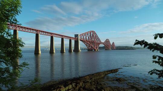 苏格兰东海岸三座桥昆斯费里直通爱丁堡视频素材模板下载