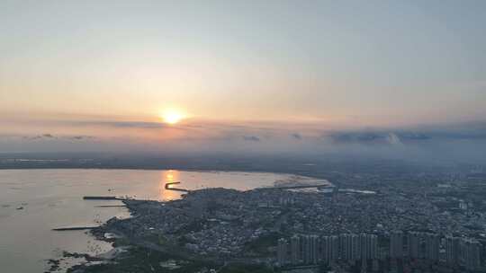 福建省泉州市石狮黄金海岸景区海景航拍