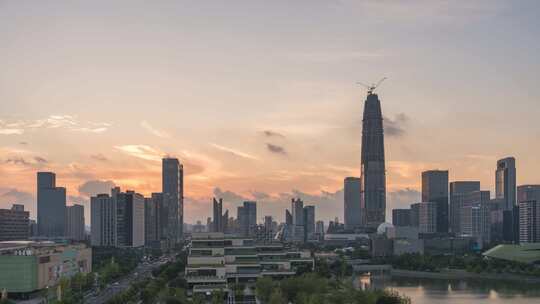 城市 延时摄影 日转夜 4K CBD