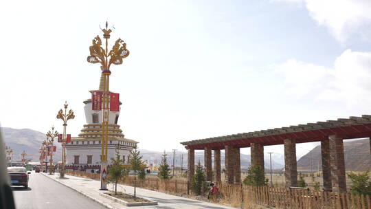 藏区自驾路景视频素材模板下载