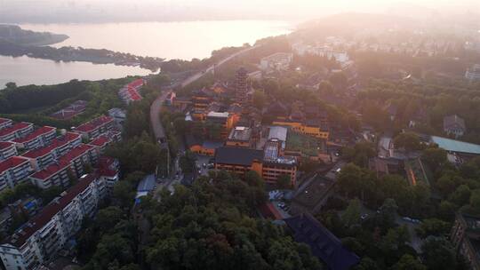 南京市古鸡鸣寺航拍风光视频素材模板下载