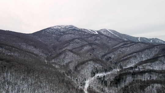 冬季森林雪山航拍视频素材模板下载