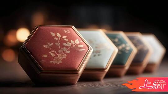 中秋中秋月饼礼盒与兔兔的温馨团圆