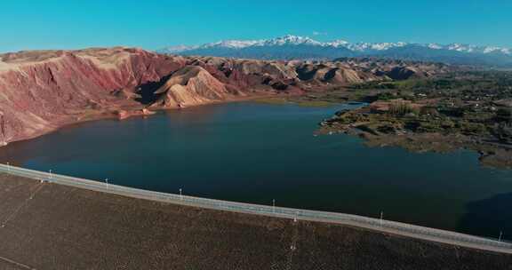 航拍红山水库