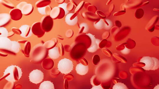 微观血液细胞3D渲染