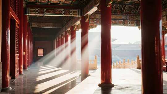 故宫古建筑内的光影效果