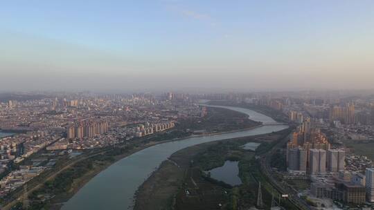 泉州全景航拍市区大景鲤城区丰泽区晋江两岸