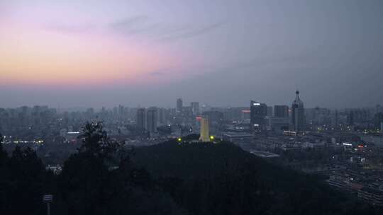 济南 英雄山 夜景 延时  英雄山纪念碑