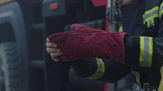 消防员、手套、消防、灭火