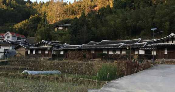 福建三明市大田县山村建筑自然风光