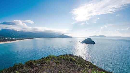 广东深圳西涌夏日午后晴天美景