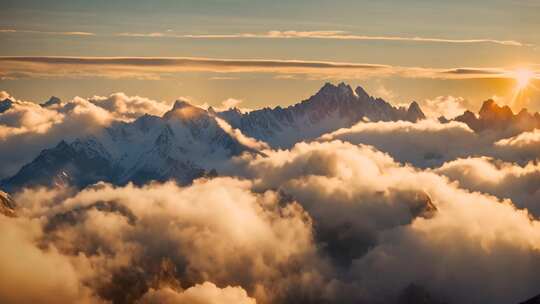 雪山云海日出全景