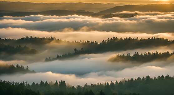 张家界山峰云海山脉日出风景云雾大自然奇峰