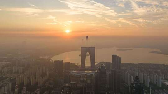 苏州地标日出延时