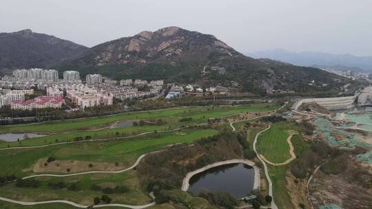 航拍山东青岛崂山景区