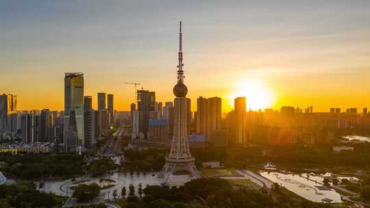 佛山电视塔地标延时