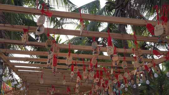 南海岛旅游在椰树下许愿浪漫的风铃声