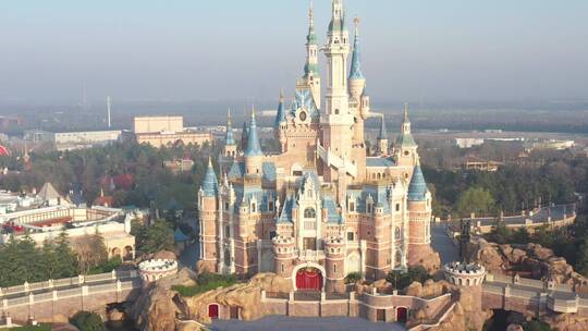 上海迪士尼乐园和酒店视频素材模板下载