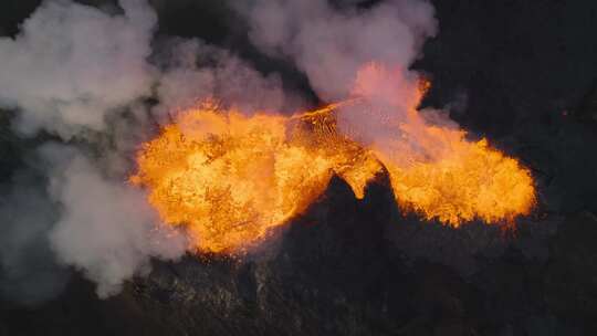 火山，火山口，流动，熔岩