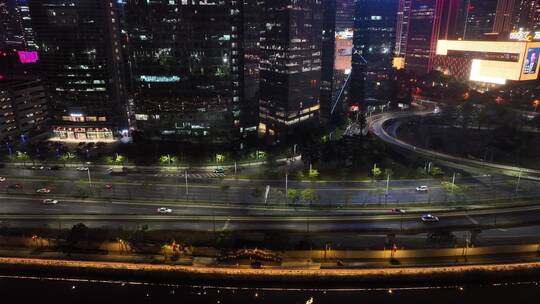 深圳南山区高新园日落夜景视频素材模板下载