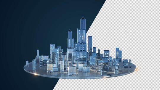 可商用原创全息智慧城市大楼透明平台展示