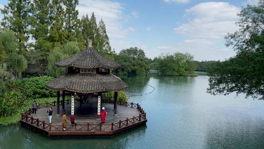 4k 杭州西湖江南园林山水景观