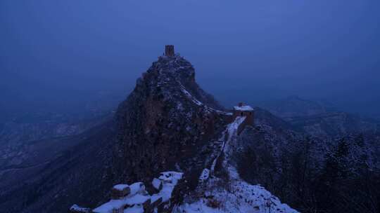 中国万里长城雪景