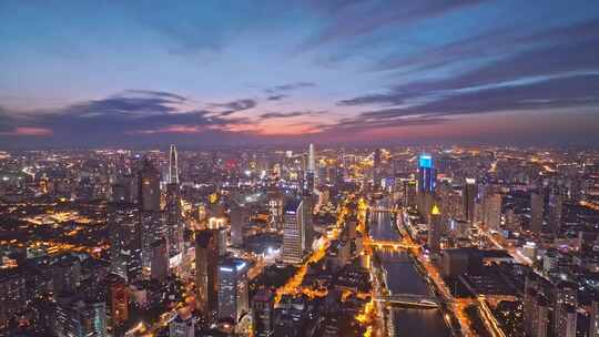 天津晚霞夜景