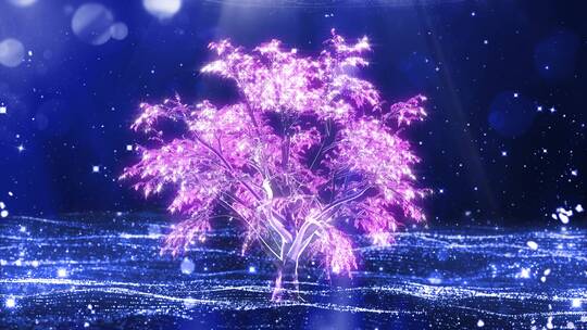 唯美梦幻粒子爱心树视频素材模板下载