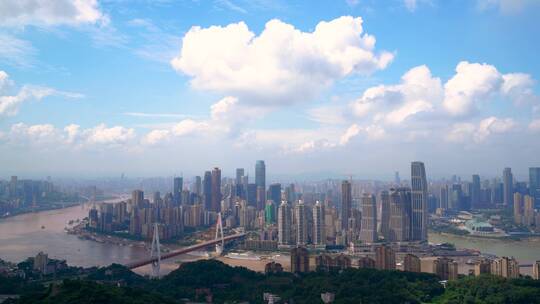 4K重庆主城区全景实拍素材1