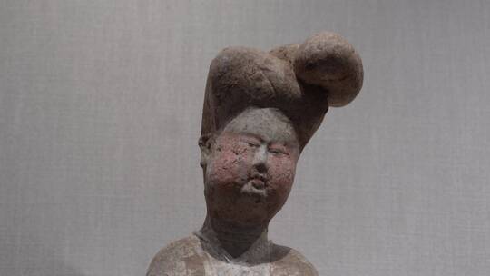 【镜头合集】博物馆藏展示唐代陶俑人像视频素材模板下载