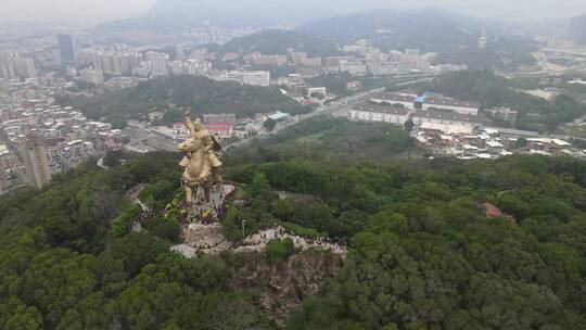 大气 航拍 福建 泉州 郑成功 雕像 地标