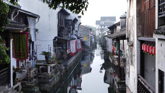 绍兴仓桥直街古街道风景视频