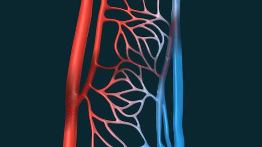 医学血管血液动脉毛细血管血液循环血栓动画