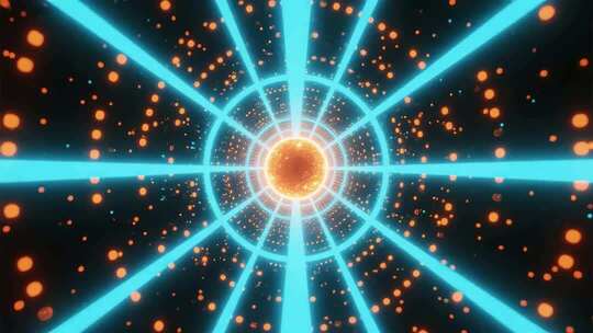 线条空间几何科技门暗黑隧道穿梭光线穿梭