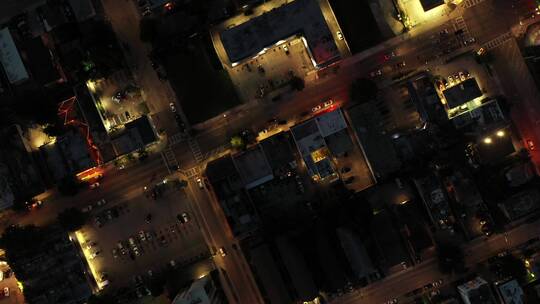 空中俯瞰城市夜景视频素材模板下载