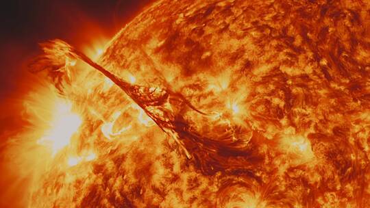 三维动画太阳耀斑核爆辐射宇宙恒星太阳系