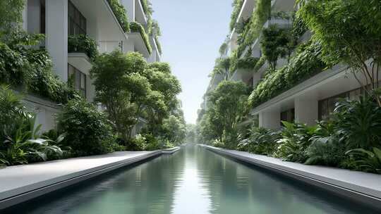 未来城市生态建筑水景花园