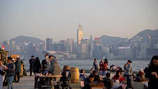 香港维多利亚港游客