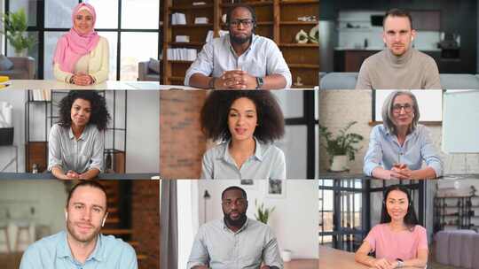 商务合作握手洽谈网络会议加班商务人士工作