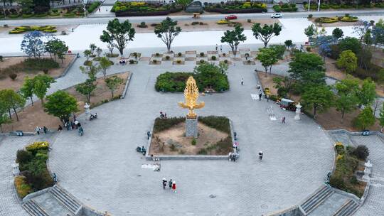 大理天龙八部城三塔城市景观航拍