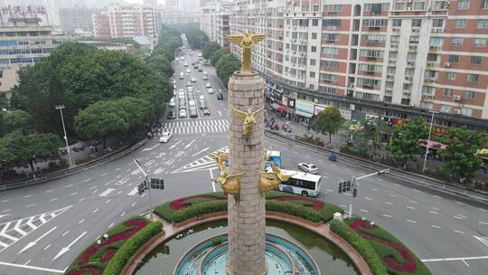 航拍福建泉州城市地标自由女神