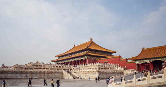 北京故宫太和殿固定镜头风云延时