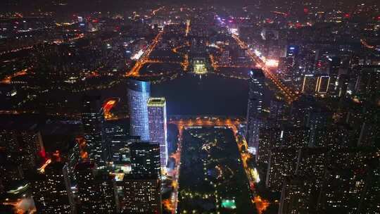 中国合肥城市夜景风光航拍合集