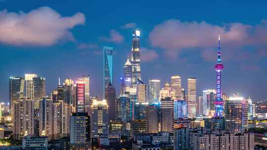 中国上海城市风光日转夜延时