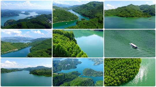 绿水青山湖光山色自然风光水资源高清在线视频素材下载