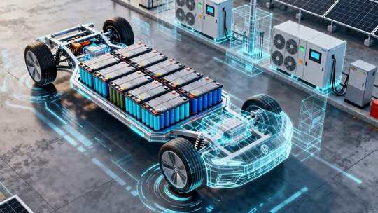 新能源汽车底盘电池展示