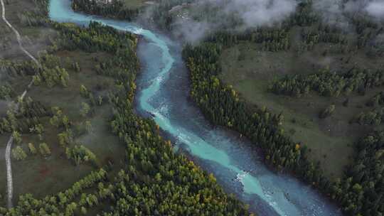 喀纳斯河 冰川河流 新疆河流
