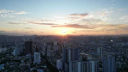 广西玉林城市风光玉林夕阳晚霞航拍