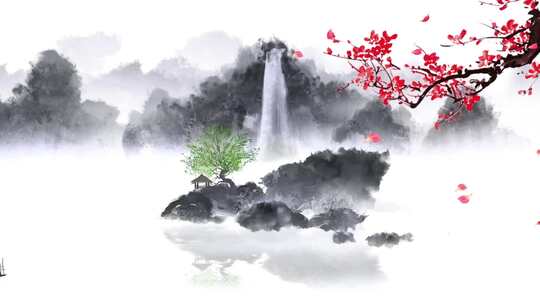 水墨山水古风意境画面